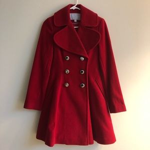 Jessica Simpson Bold Red Wool Coat